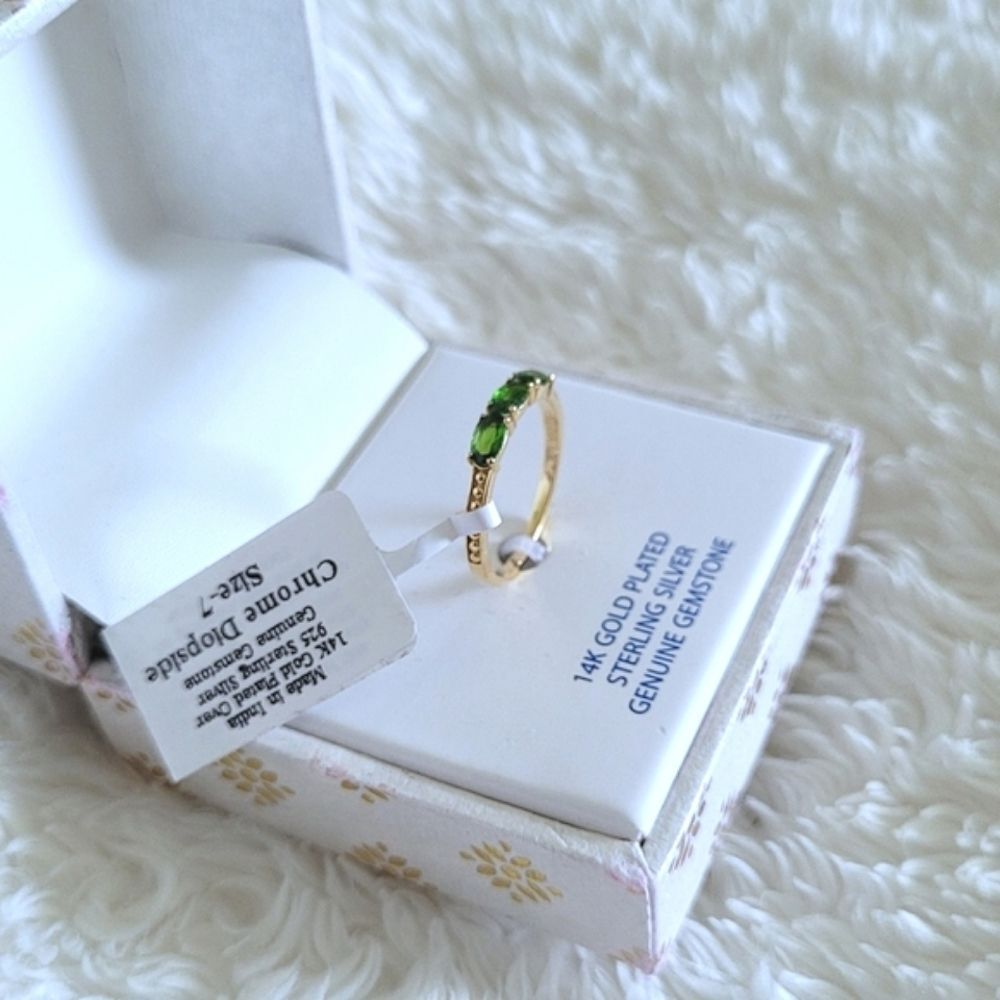Shivam Triple3️⃣ Chrome Diopside Ring Sz 7 - NIB - Picture 3 of 16